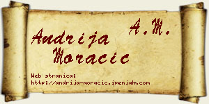 Andrija Moračić vizit kartica